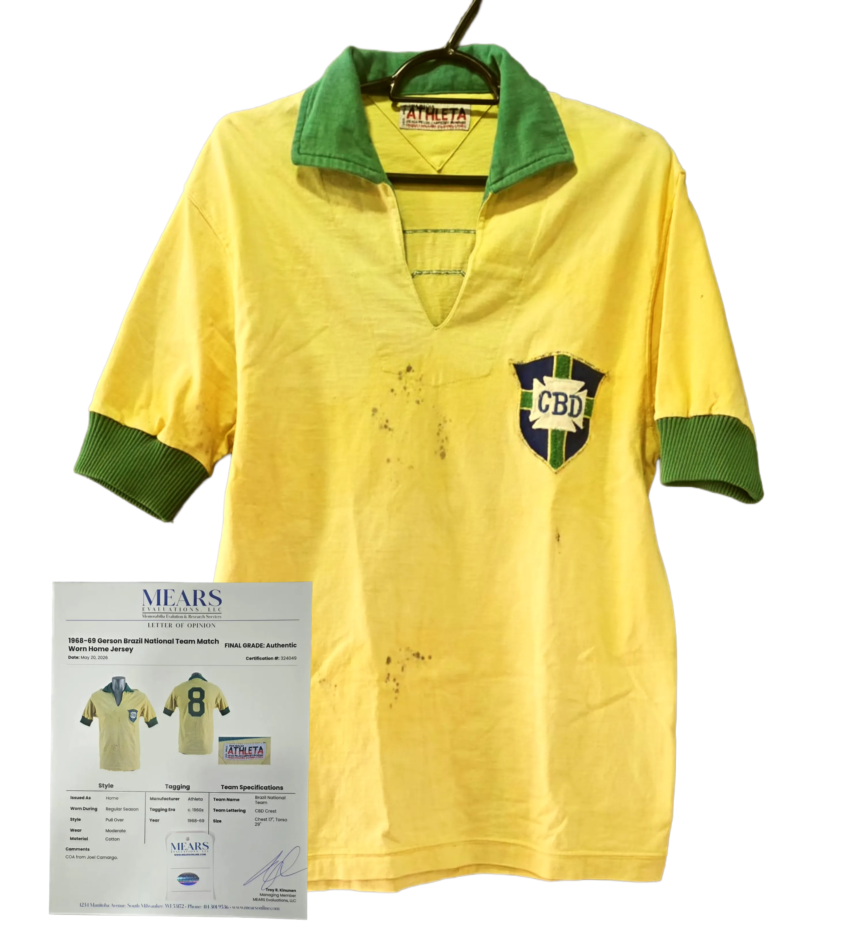 announcements/3693da3a-b4b2-4c9c-bf44-02273098b37d/1785328214713-camisa-brasil-gerson-copa-do-mundo-1970-usada-frente.webp