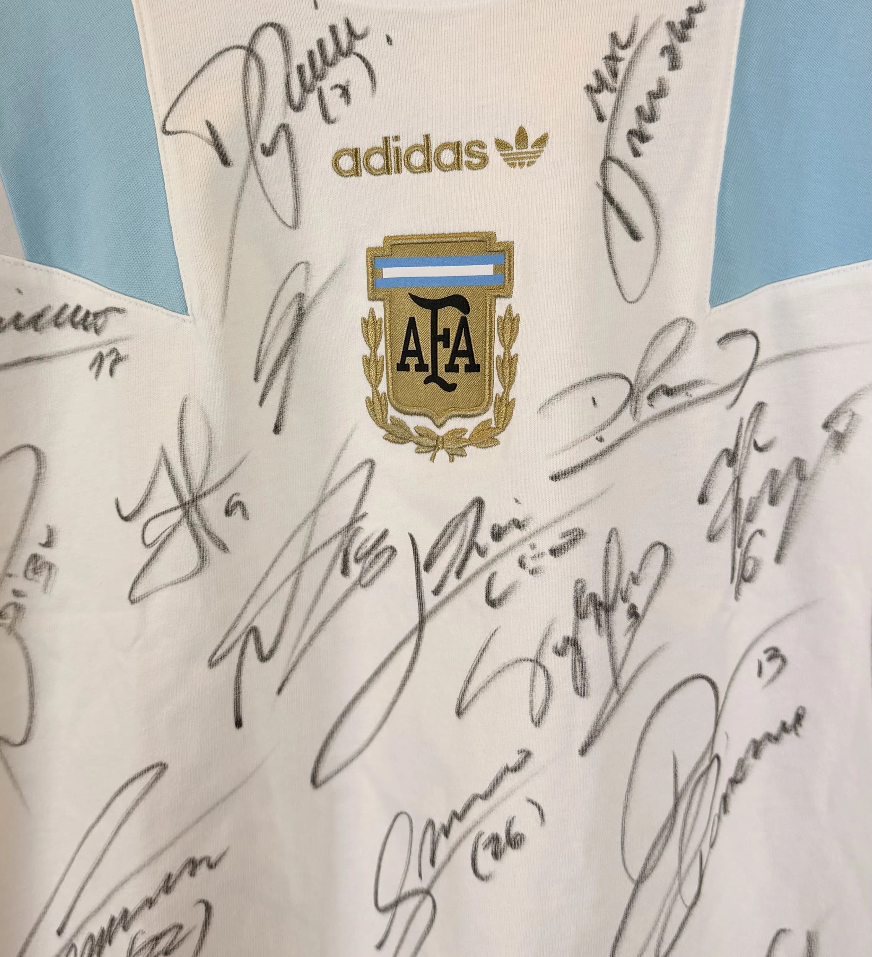 announcements/668c4de4-dc5d-40e8-b03f-ac27c2a4dcf7/1785366527138-Camisa-Oficial-Argentina-Viagem-Copa-2026-Autografada-Elenco-Messi-Detalhe.webp