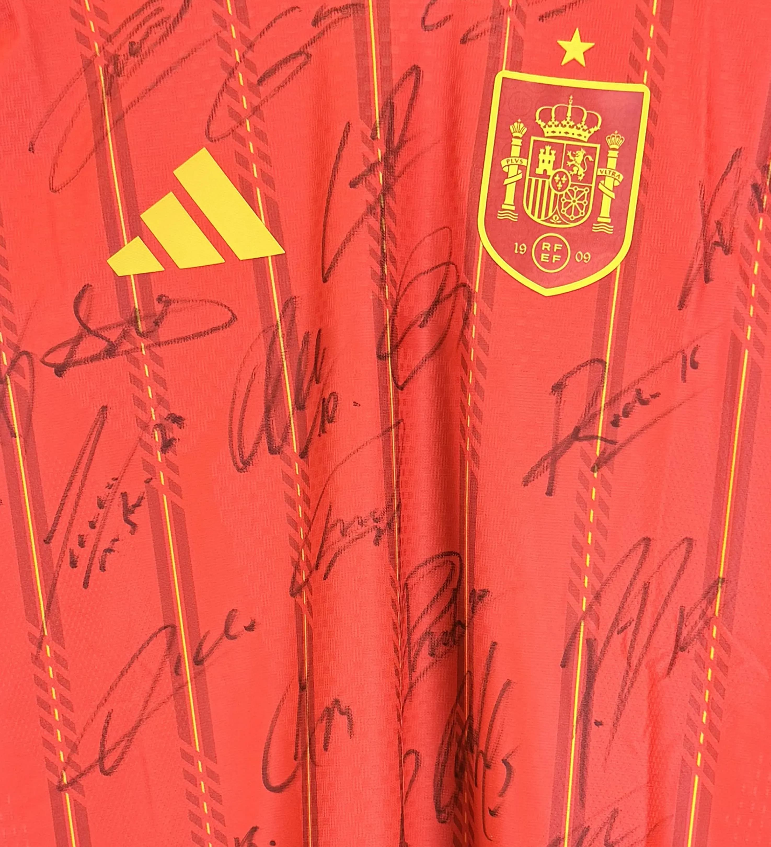 announcements/7c980abe-2819-4492-a28e-252e5afdfb73/1785517244865-camisa-oficial-espanha-2026-autografada-elenco-yamal-credencial-copo-detalhe.webp