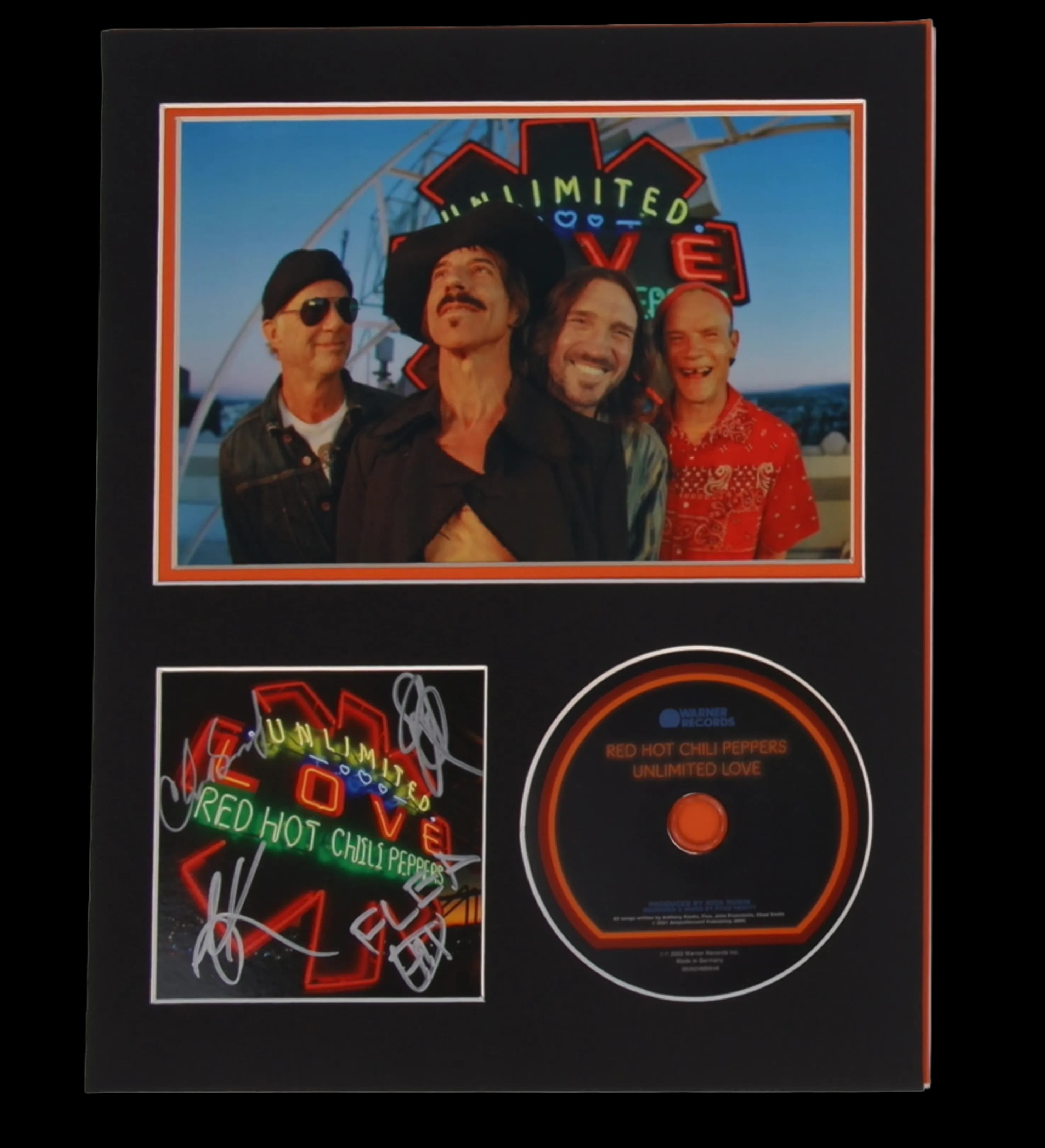 announcements/f4b40acd-bdd9-49e8-b56d-6bd9f72d14e1/1785361466779-Quadro-Emoldurado-CD-Red-Hot-Chili-Peppers-Unlimited-Love-Autografado-Flea-Anthony-Kiedis-2.webp